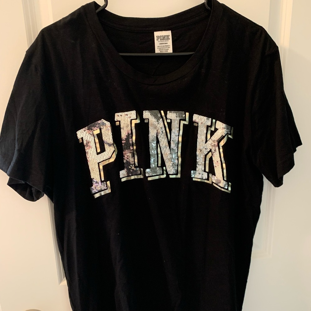 PINK Sequin Campus Tee